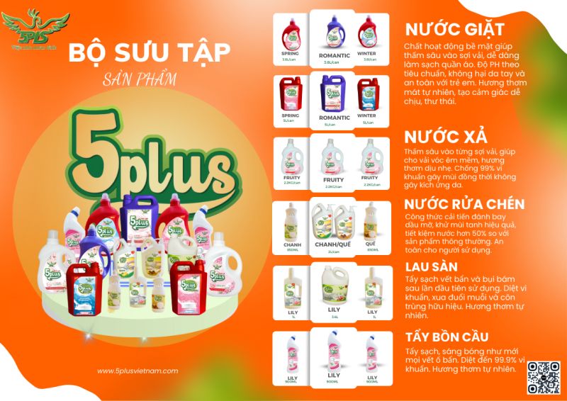 Bộ Sưu Tập Sản Phẩm: Nước Giặt, Nước Tẩy Rửa 5PLUS